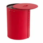 Oval tvättkorg i Riky regenererat läder tillverkat i Italien Viadurini