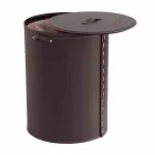 Oval tvättkorg i Riky regenererat läder tillverkat i Italien Viadurini