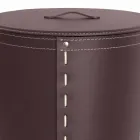 Oval tvättkorg i Riky regenererat läder tillverkat i Italien Viadurini