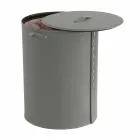 Oval tvättkorg i Riky regenererat läder tillverkat i Italien Viadurini