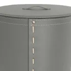 Oval tvättkorg i Riky regenererat läder tillverkat i Italien Viadurini