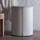 Oval tvättkorg i Riky regenererat läder tillverkat i Italien Viadurini