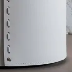 Oval tvättkorg i Riky regenererat läder tillverkat i Italien Viadurini