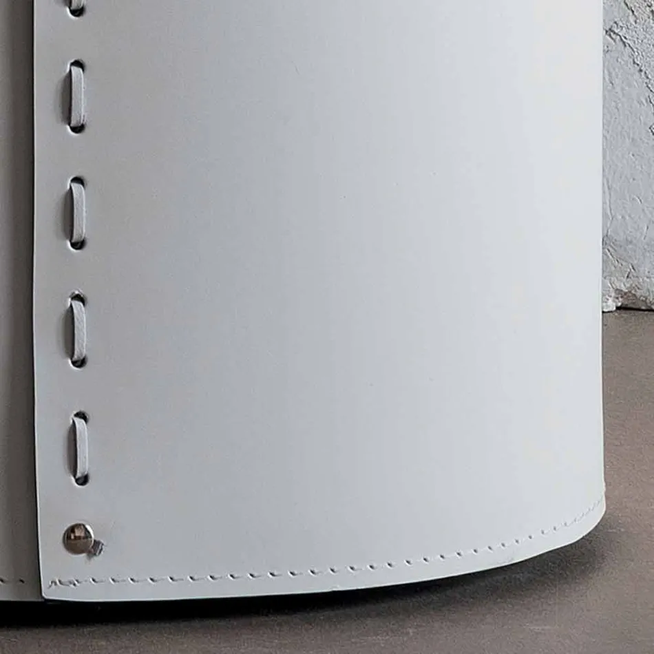 Oval tvättkorg i Riky regenererat läder tillverkat i Italien Viadurini