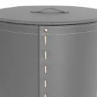 Oval tvättkorg i Riky regenererat läder tillverkat i Italien Viadurini