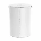 Oval tvättkorg i Riky regenererat läder tillverkat i Italien Viadurini