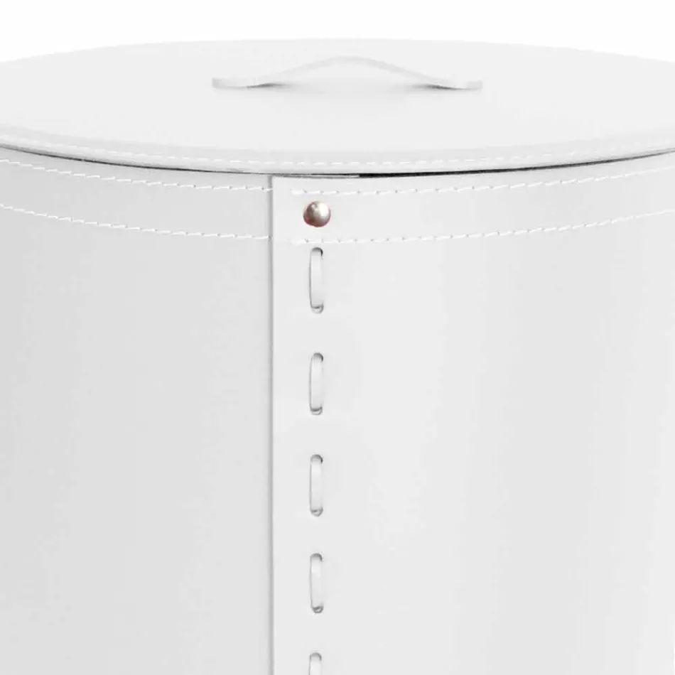 Oval tvättkorg i Riky regenererat läder tillverkat i Italien Viadurini