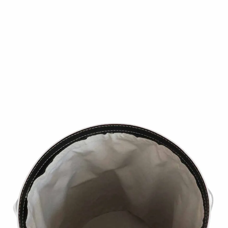 Oval tvättkorg i Riky regenererat läder tillverkat i Italien Viadurini