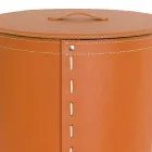 Oval tvättkorg i Riky regenererat läder tillverkat i Italien Viadurini