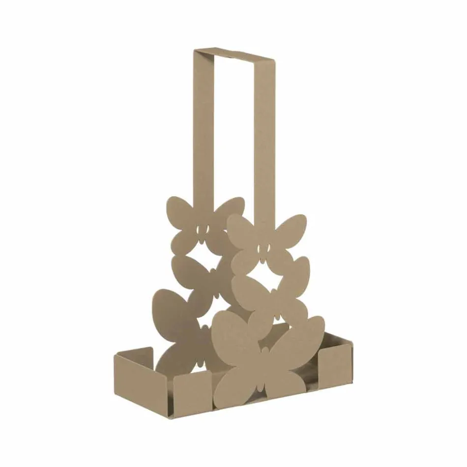 Dubbelkoppshållare i vitt, beige eller elfenben järn tillverkat i Italien - Leiden Viadurini