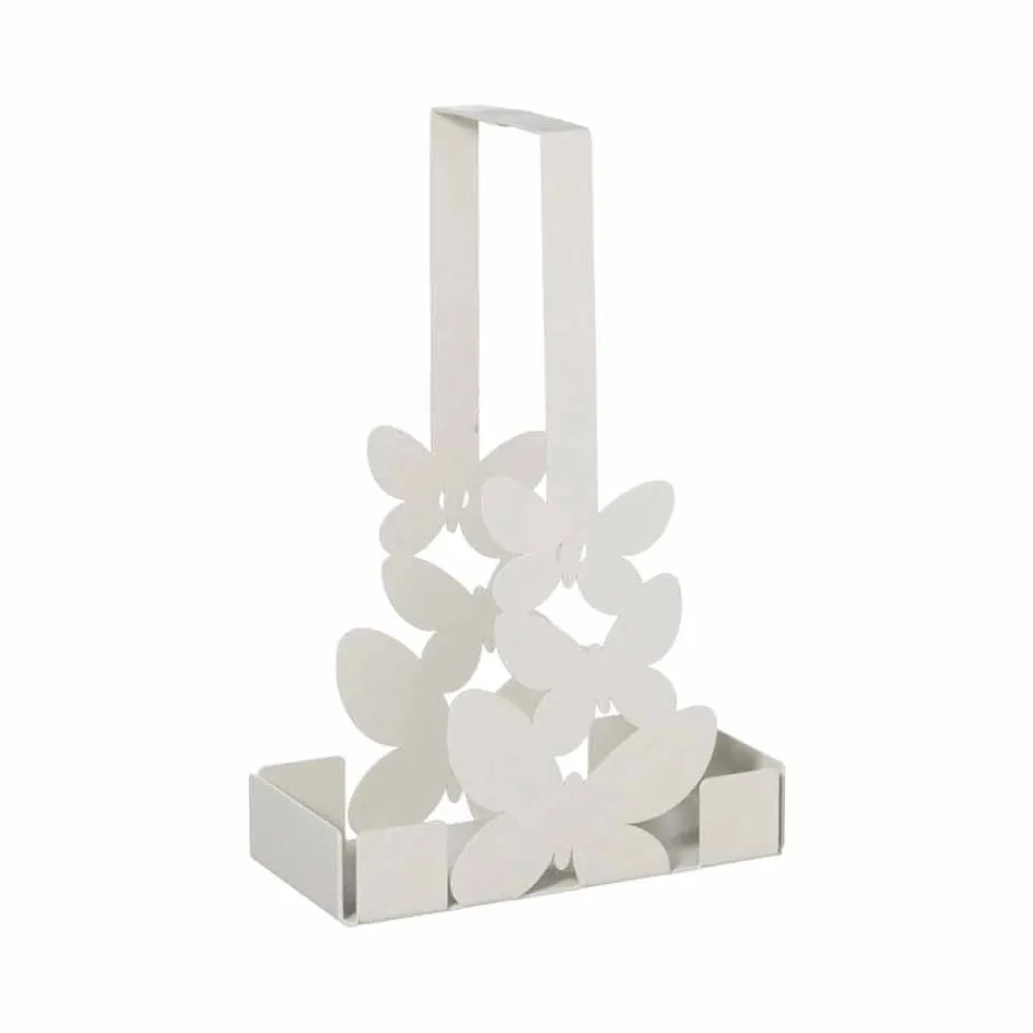 Dubbelkoppshållare i vitt, beige eller elfenben järn tillverkat i Italien - Leiden Viadurini