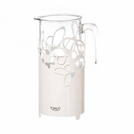 Modern flaskhållare i vitt, beige eller elfenben järn tillverkat i Italien - Leiden Viadurini