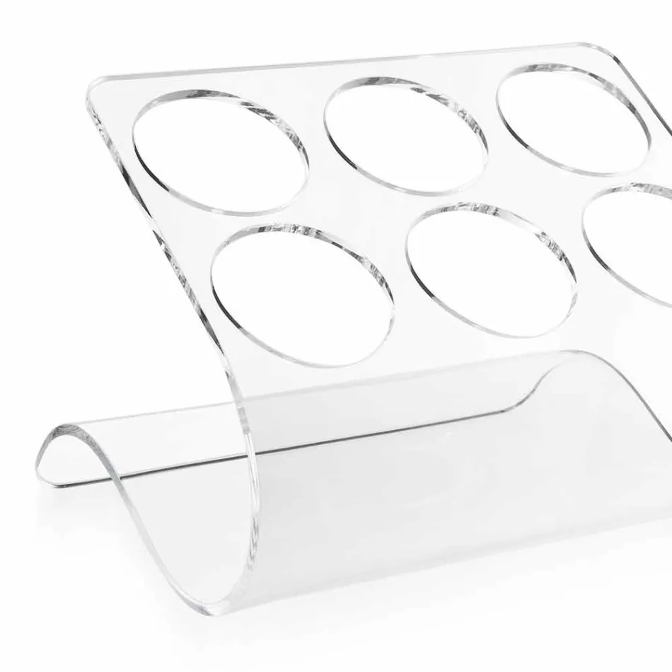 Fristående flaskhållare för 6 flaskor i transparent plexiglas - Tanatin Viadurini