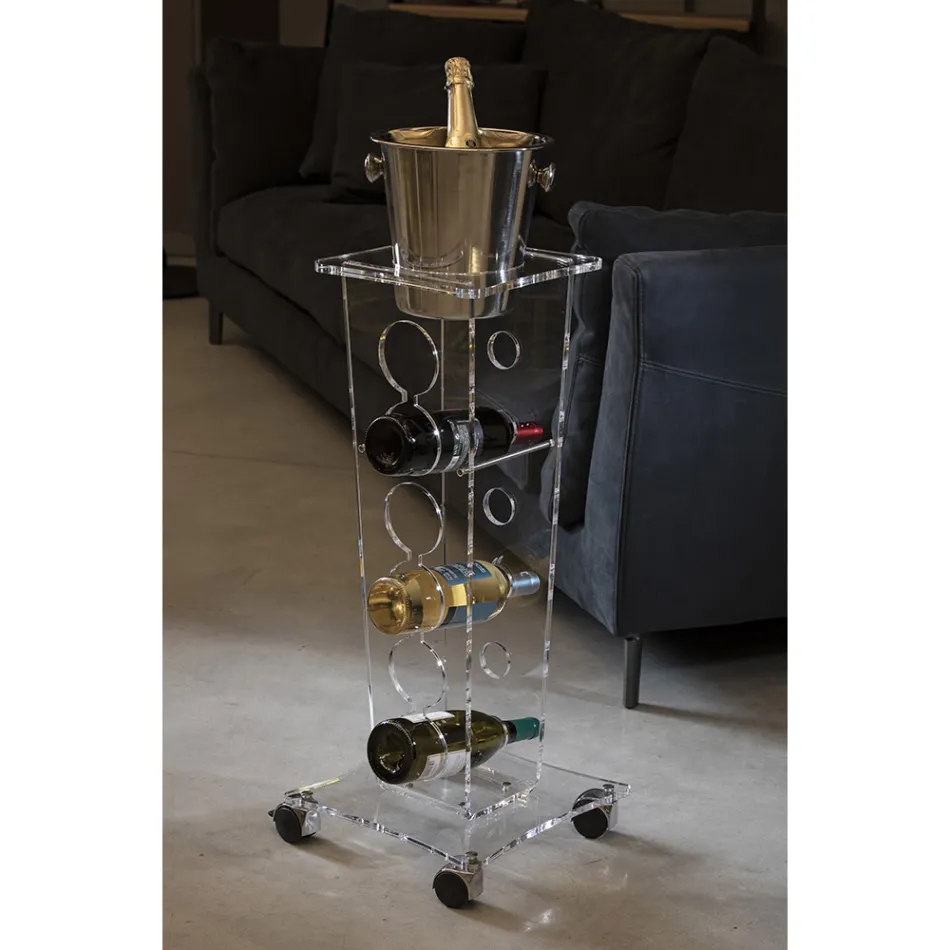 Kolumnflaskhållare och ishink i transparent akryl - Ciampino Viadurini