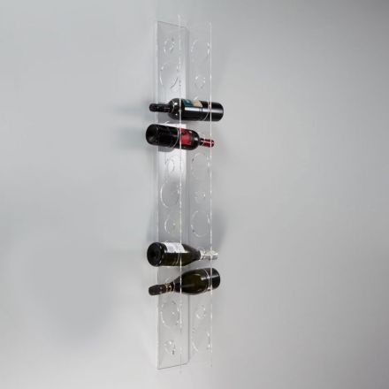 Väggflaskhållare för vin i transparent akrylkristall - Piccolo Viadurini