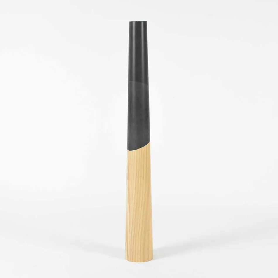 Modern ljusstake i massivt furu med färgade detaljer - Candor Viadurini