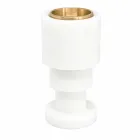 Låg ljusstake i vit Carrara marmor och mässing tillverkad i Italien - Benton Viadurini