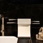 Köksknivhållare i vit Corian Design i Italien Design - Ivanova Viadurini