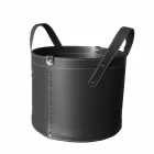 Cylindrisk timmerhållare i regenererat läder med Tonda Firestyle hjul Viadurini