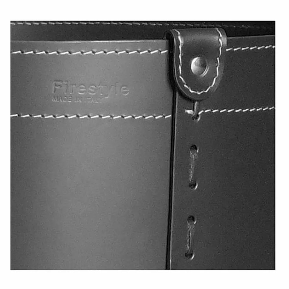 Cylindrisk timmerhållare i regenererat läder med Tonda Firestyle hjul Viadurini