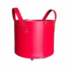 Cylindrisk timmerhållare i regenererat läder med Tonda Firestyle hjul Viadurini