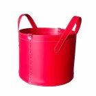 Cylindrisk timmerhållare i regenererat läder med Tonda Firestyle hjul Viadurini