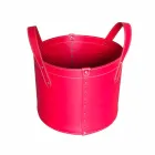 Cylindrisk timmerhållare i regenererat läder med Tonda Firestyle hjul Viadurini