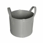 Cylindrisk timmerhållare i regenererat läder med Tonda Firestyle hjul Viadurini