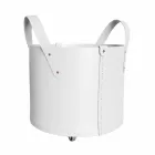 Cylindrisk timmerhållare i regenererat läder med Tonda Firestyle hjul Viadurini