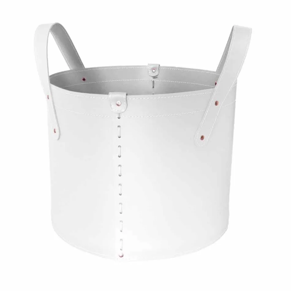 Cylindrisk timmerhållare i regenererat läder med Tonda Firestyle hjul Viadurini