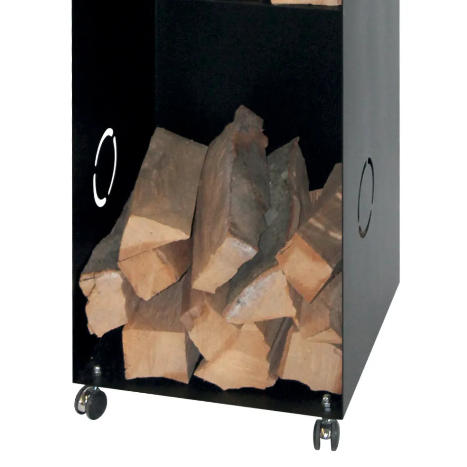 Trähållare med 2 förvaringsfack och övre hylla Tillverkad i Italien - Colibri Viadurini