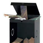 Trähållare med 2 förvaringsfack och övre hylla Tillverkad i Italien - Colibri Viadurini