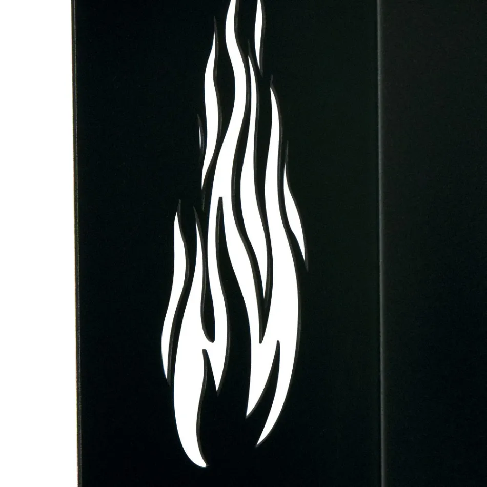 Trähållare med hjul och övre låda Tillverkad i Italien - Polare Viadurini