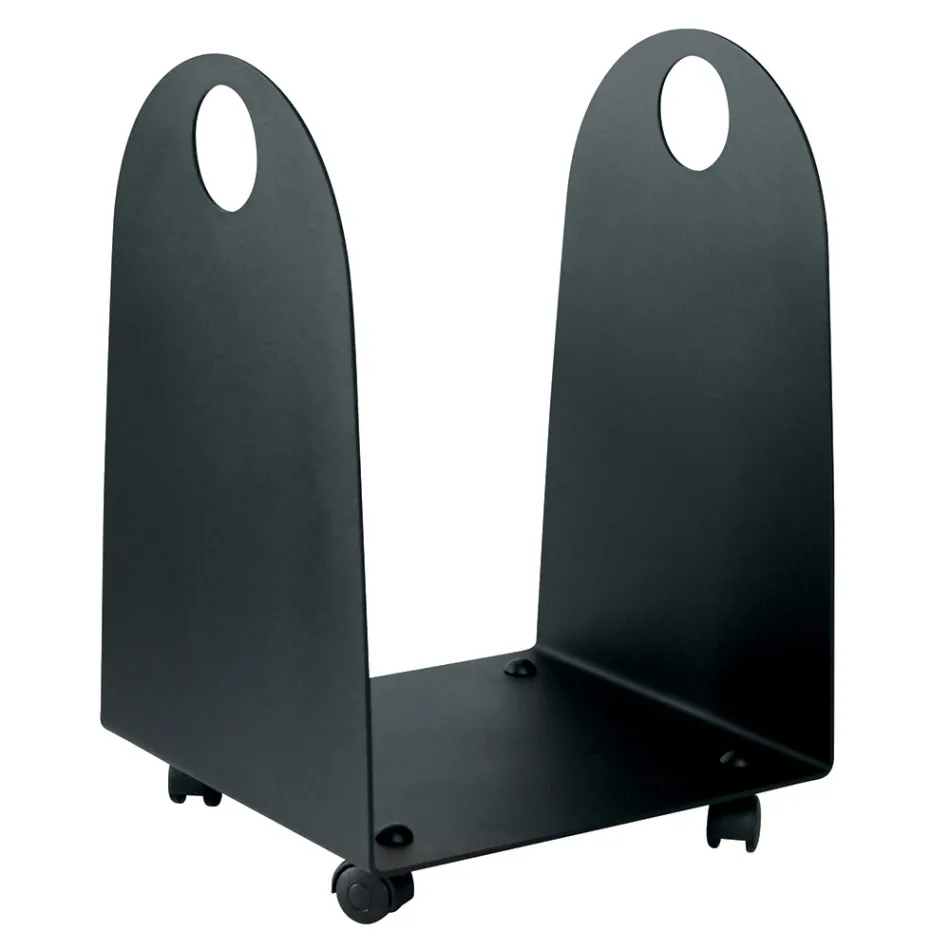 Trähållare med hjul och handtag Av metall Tillverkad i Italien - Mås Viadurini