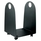 Trähållare med hjul och handtag Av metall Tillverkad i Italien - Mås Viadurini