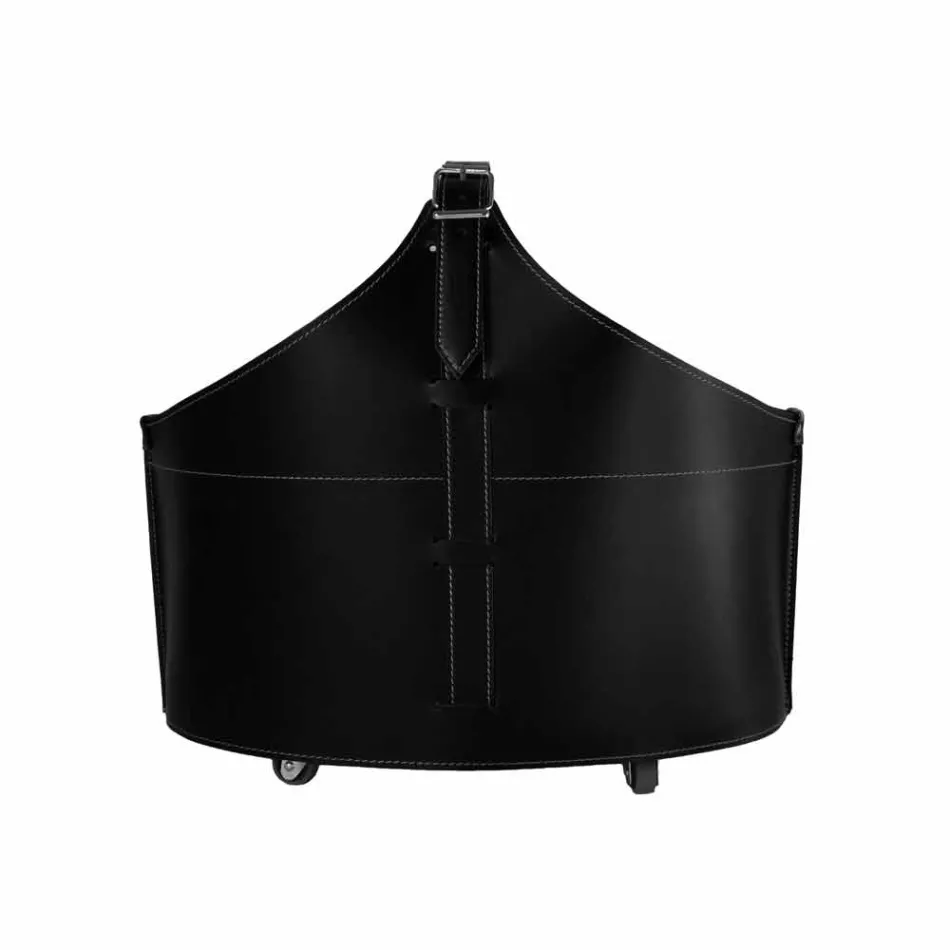 Portalegna från insidan med hjulet i en modern regener läder Fabia Viadurini