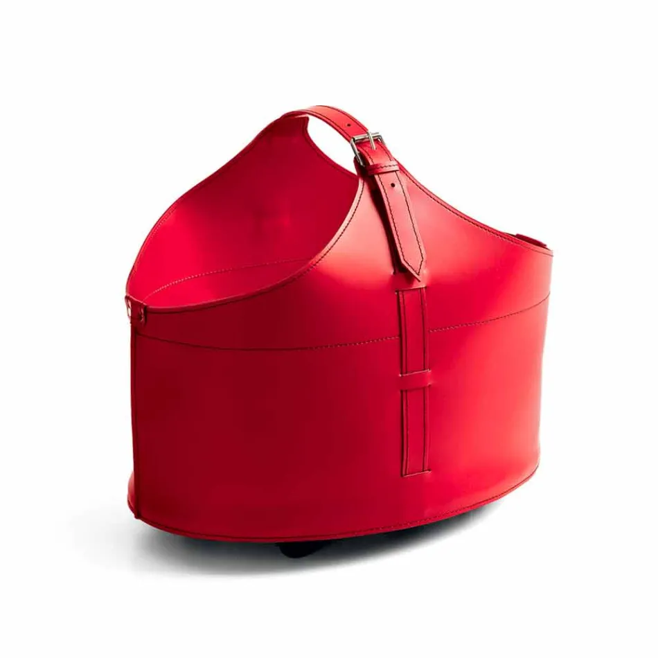 Portalegna från insidan med hjulet i en modern regener läder Fabia Viadurini