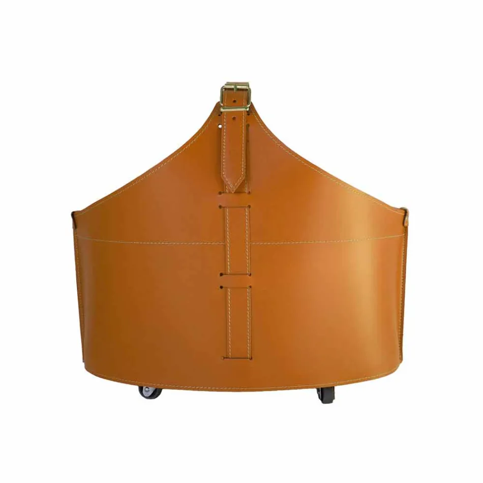 Portalegna från insidan med hjulet i en modern regener läder Fabia Viadurini