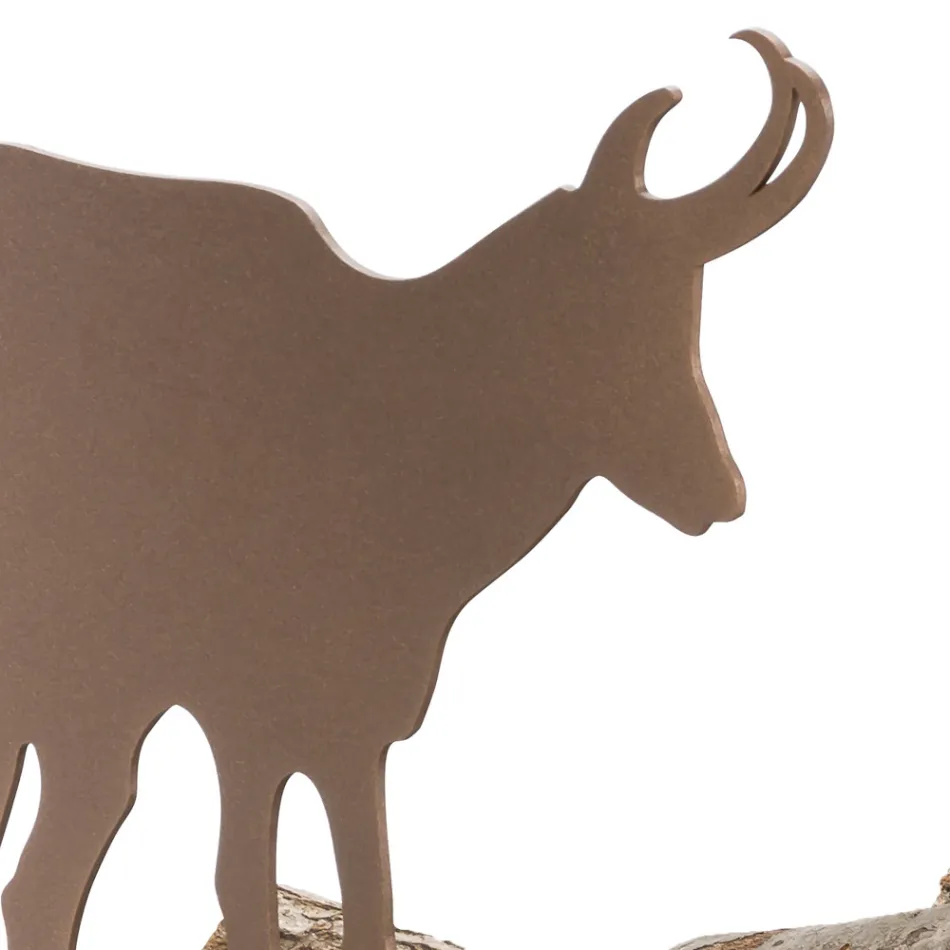 Inomhus vedträhållare i brunt stål Tillverkat i Italien med verktyg - Volturno Viadurini