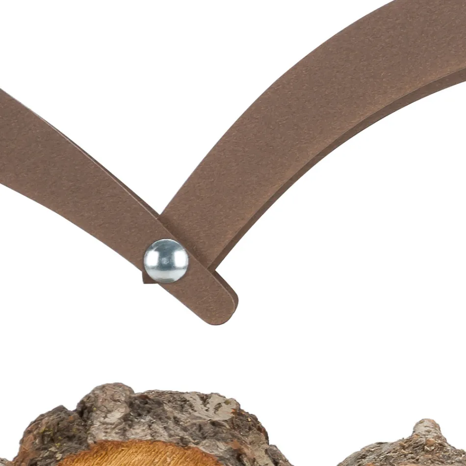 Trähållare inomhus i brunt stål tillverkat i Italien - kärlek Viadurini