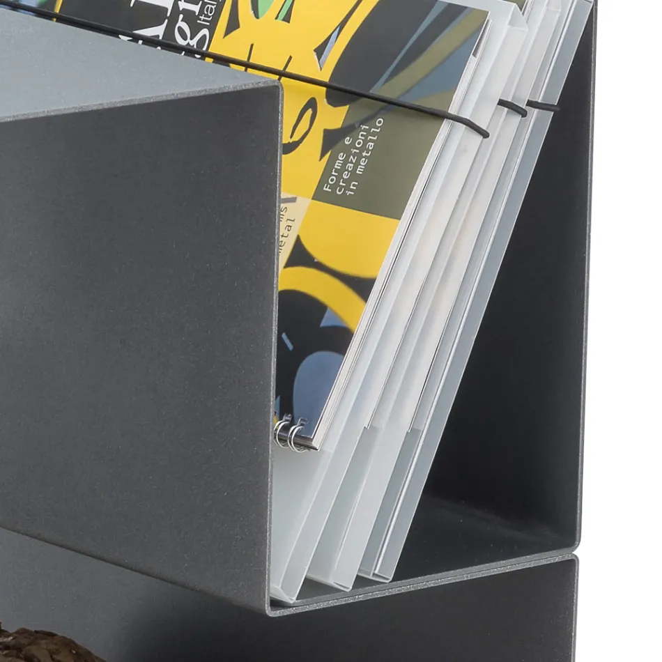 Design timmerhållare för inomhus i grått stål Tillverkad i Italien - Tramontana Viadurini