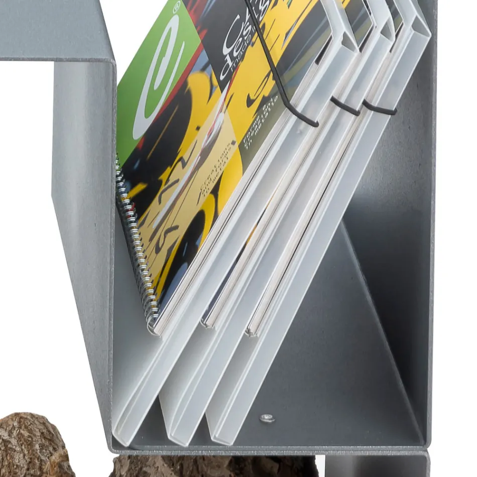 Design timmerhållare för inomhus i grått stål Tillverkad i Italien - Tramontana Viadurini