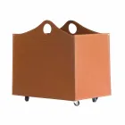 Portalegna bundna läder med WoodBag hjul i Italien Viadurini