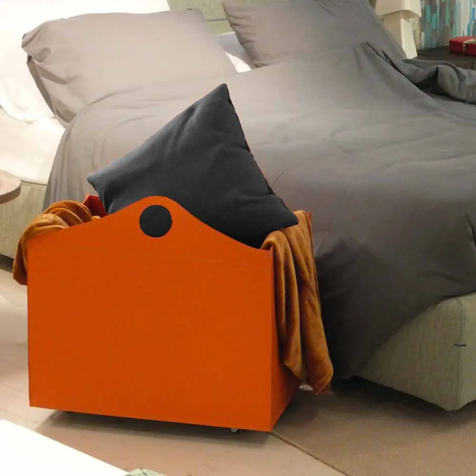 Portalegna bundna läder med WoodBag hjul i Italien Viadurini