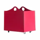 Portalegna bundna läder med WoodBag hjul i Italien Viadurini