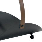 Trähållare i svart metall med läderhandtag Tillverkad i Italien - Antilop Viadurini