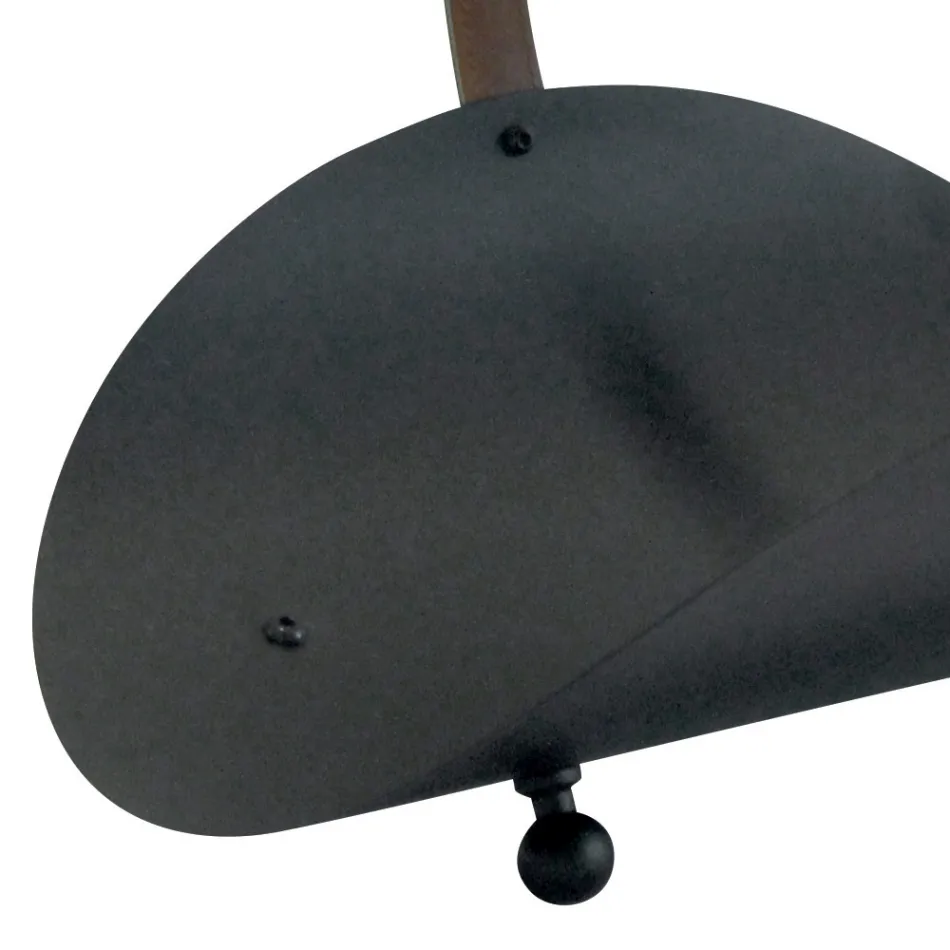 Trähållare i svart metall med läderhandtag Tillverkad i Italien - Antilop Viadurini