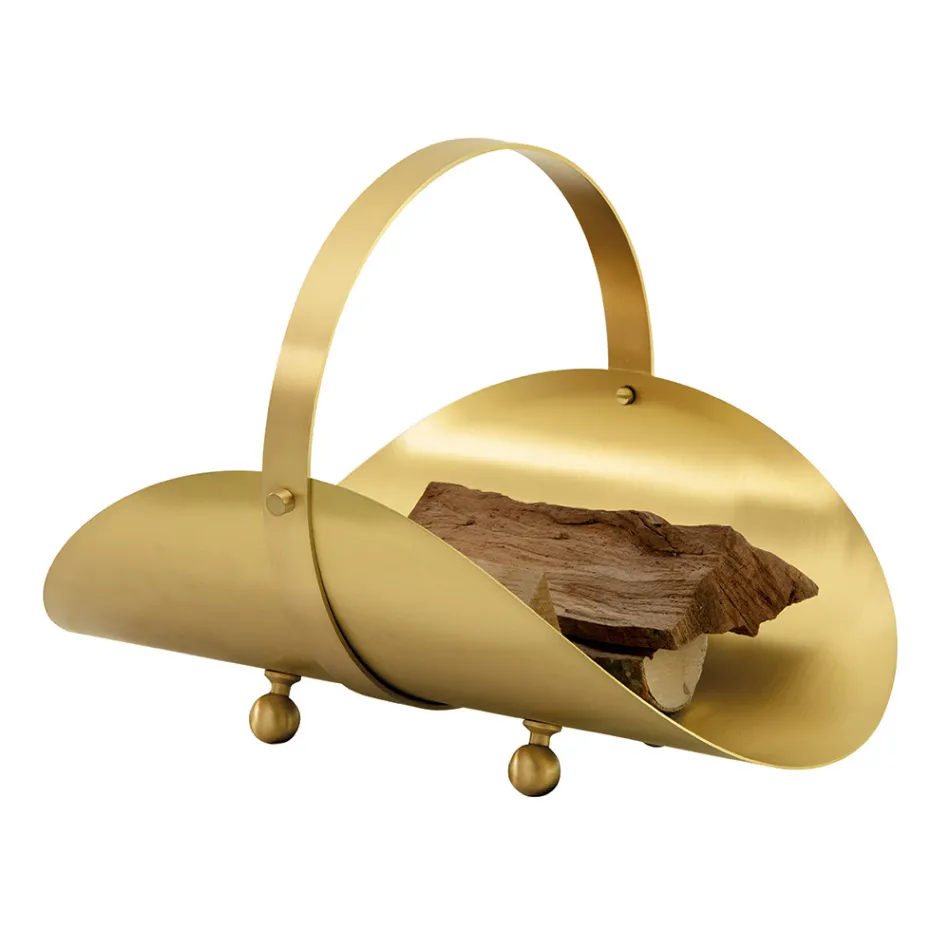 Mässingsträhållare med handtag och 4 fot Made in Italy - Tiger Viadurini