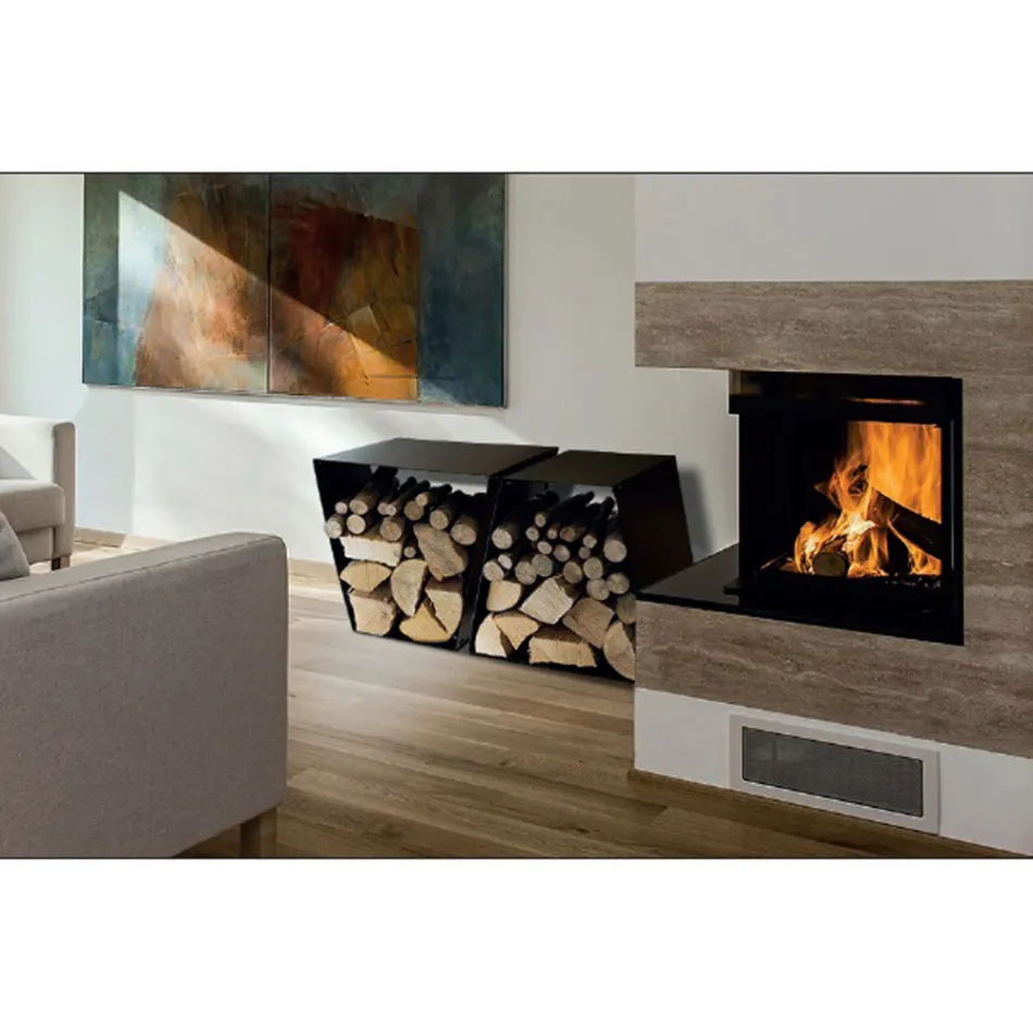 Modern golvstockhållare i målat stål tillverkad i Italien - Demetra Viadurini