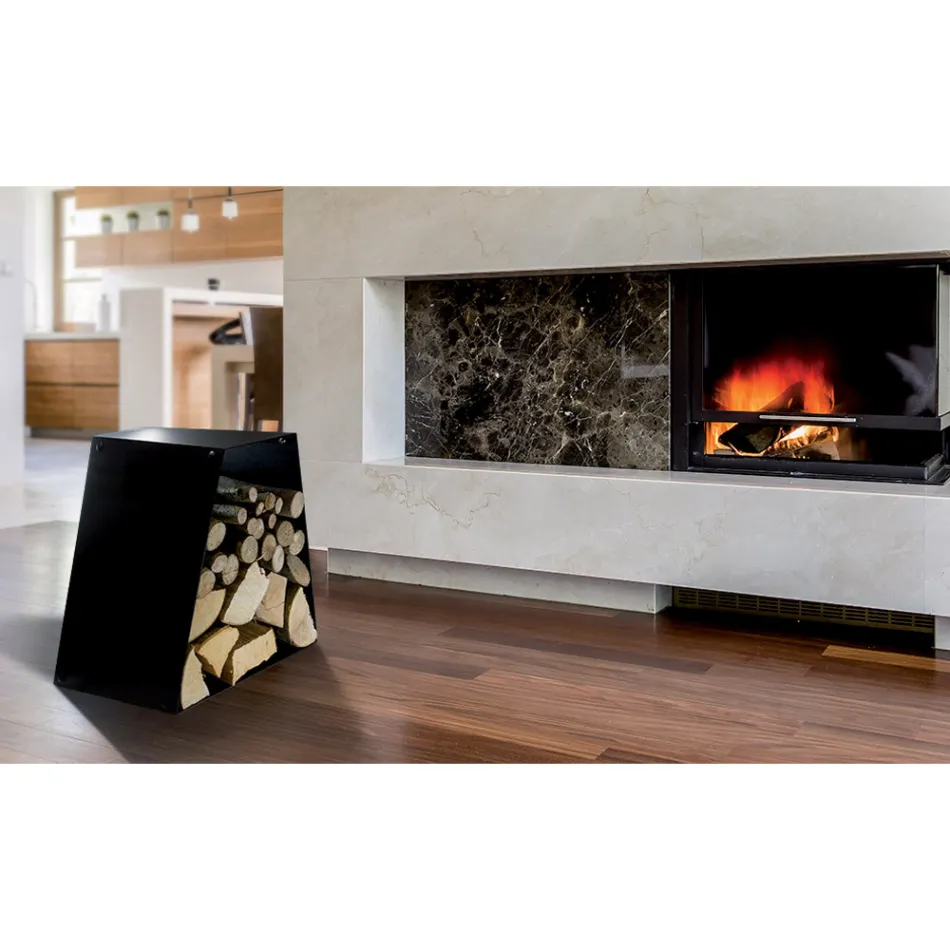 Modern golvstockhållare i målat stål tillverkad i Italien - Demetra Viadurini